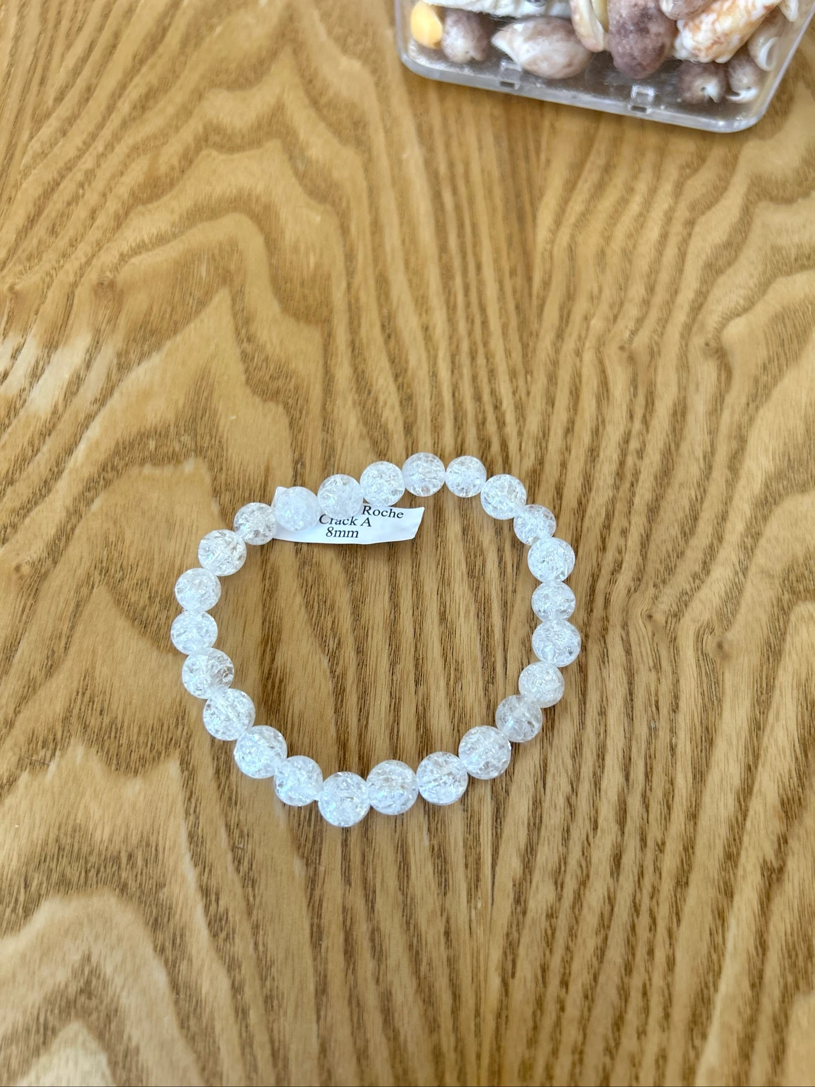 Armband van natuurlijke kralen in witte kristallen rotskleur 8mm – photo 2